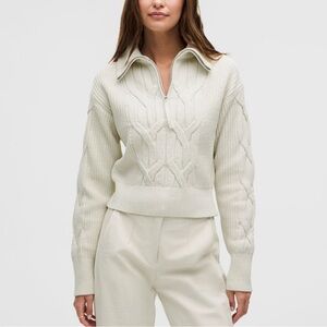 lululemon half zip cable knit sweater
